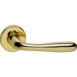 Deurkruk Jupiter op rozet messing gelakt