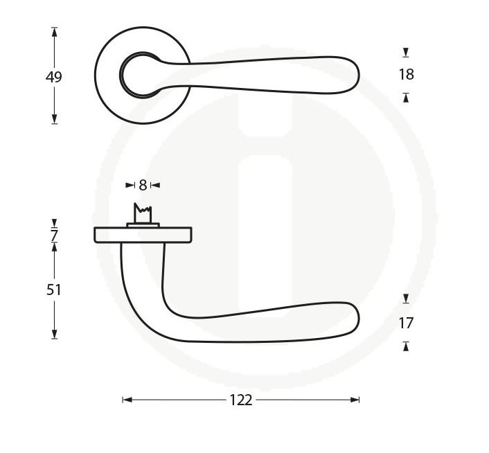 Intersteel deurklink Jupiter op rozet chroom mat - Afbeelding 2
