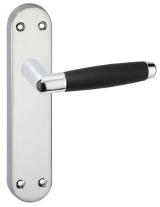 Deurkruk Swindon op schild Blind Chroom/Zwart