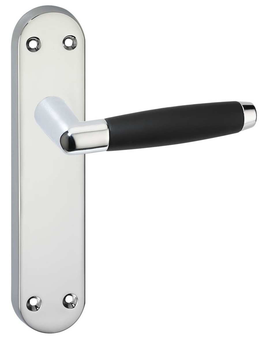 Deurkruk Swindon op schild Blind Chroom/Zwart