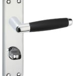 Deurkruk Swindon op schild WC63 Chroom/Zwart