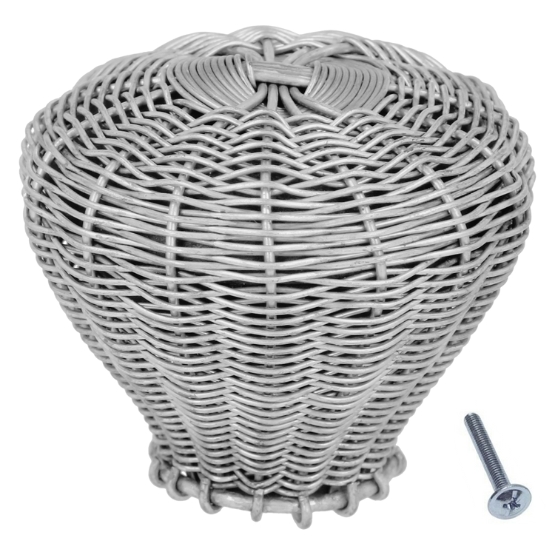 Knop gevlochten, chroomkleur, diam. 44 mm