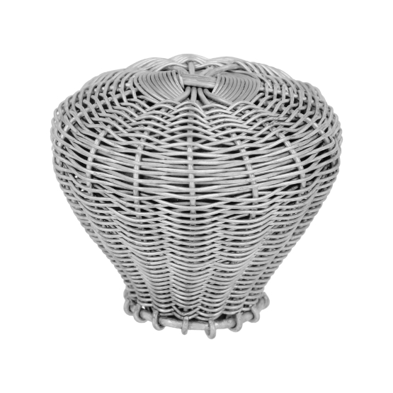 Knop gevlochten, chroomkleur, diam. 35 mm