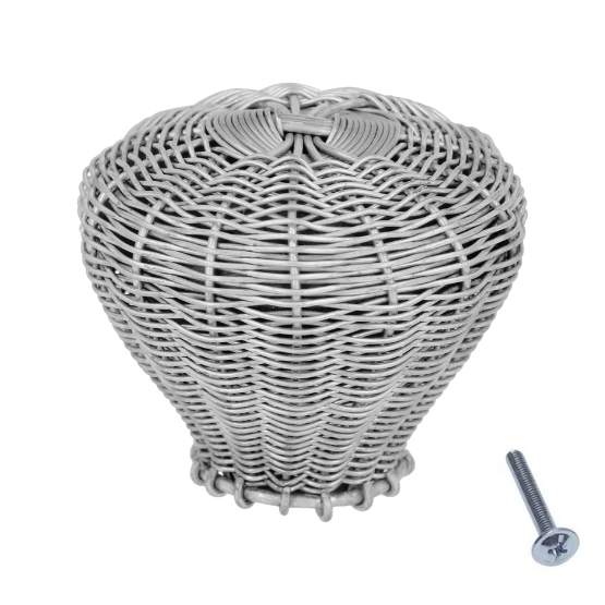 Knop gevlochten, chroomkleur, diam. 35 mm