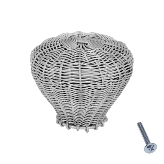 Knop gevlochten, chroomkleur, diam. 30 mm