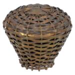 Knop grof gevlochten brons antiek 44 mm