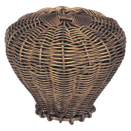 Knop fijn gevlochten brons antiek 44 mm