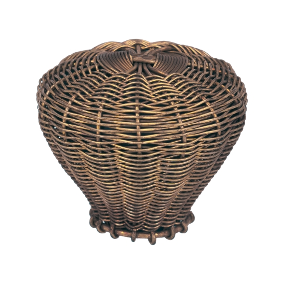 Knop fijngevlochten brons antiek 35 mm