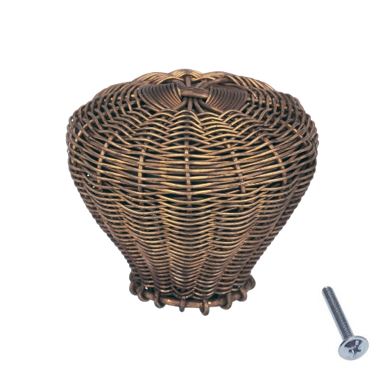 Knop fijngevlochten, brons antiek, diam. 30 mm