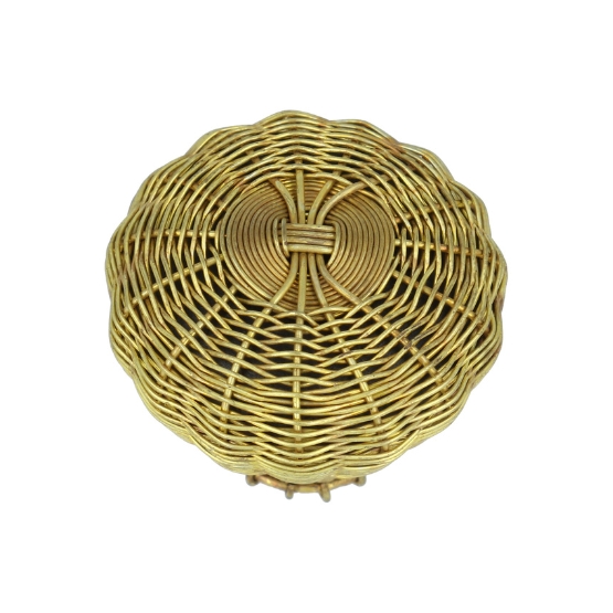 Knop fijn gevlochten, geel messing, diam. 35 mm