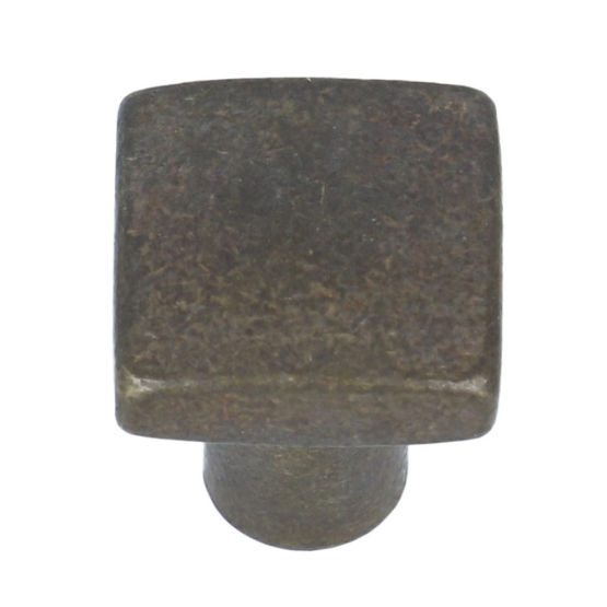 Knop vierkant brons antiek 18 x 18