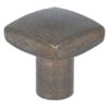Knop vierkant brons antiek 24 x 24