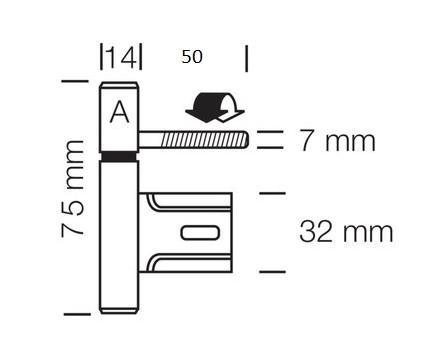 DX Inboorpaumelle voor houten deuren en metalen montagekozijnen satijn verchroomd - Afbeelding 2
