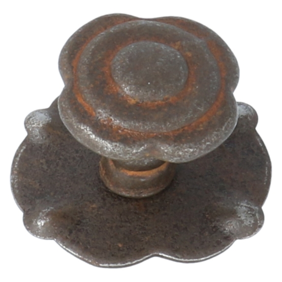 Knop ijzer geroest met rozet
