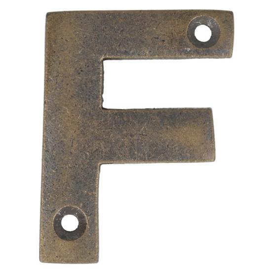 Letter klein F, brons antiek