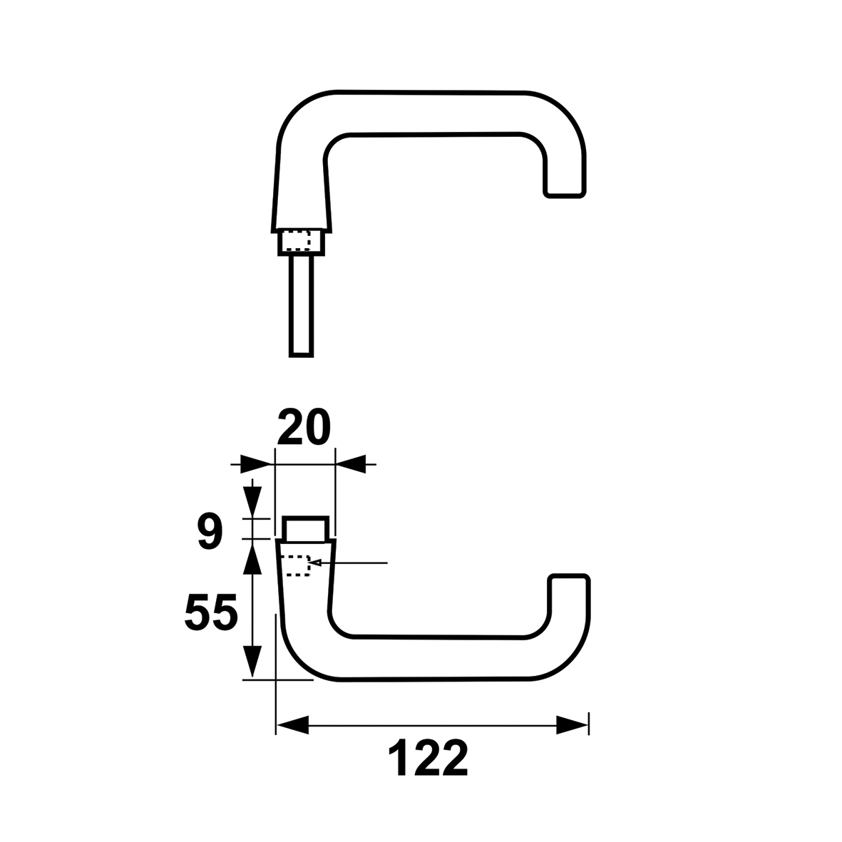 Deurkruk Sabel AXA aluminium