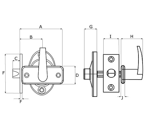 Insteekgrendel met WC garnituur 70/50