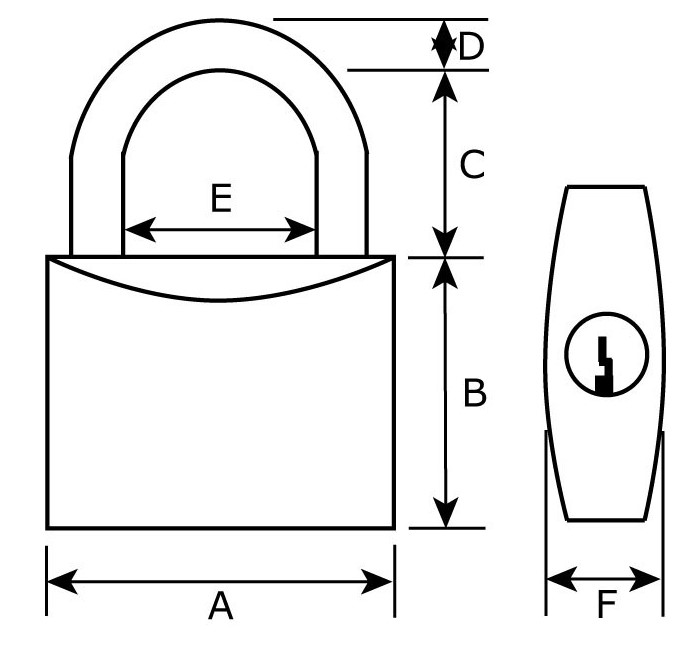 DX Hangslot 50mm dubbel vergrendeld - Afbeelding 2