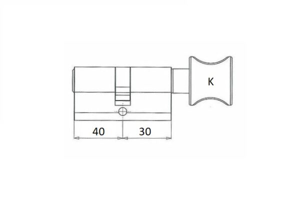 S2 Knopcilinder SKG2 K30/40 - Afbeelding 2