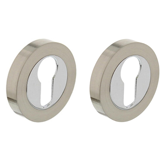 Cilinderrozetten verdekt ø52x10mm met nokken chroom/nikkel mat