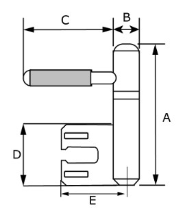 DX Inboorpaumelle voor houten deuren en metalen kozijnen satijn verchroomd - Afbeelding 2