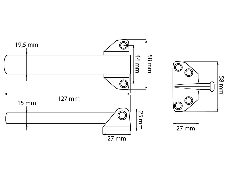 DX Kierstandhouder binnendraaiend SKG V1 rvs - Afbeelding 2