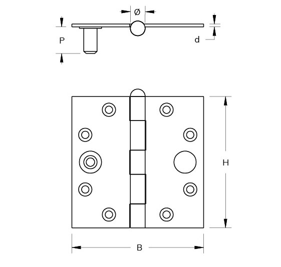 DX Scharnier 76x76 mm SKG2 staal verzinkt - Afbeelding 2