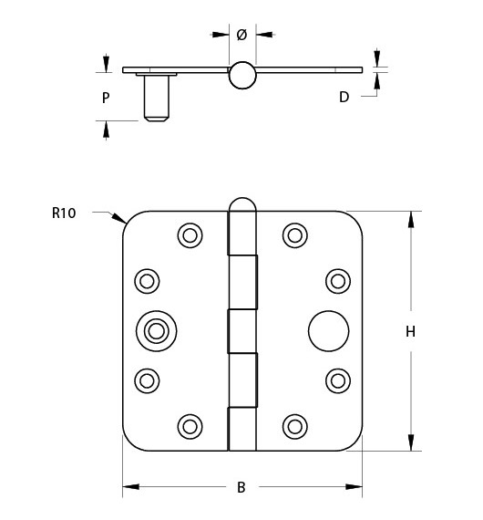 DX Scharnier 89x89 mm SKG3 staal verzinkt - Afbeelding 2