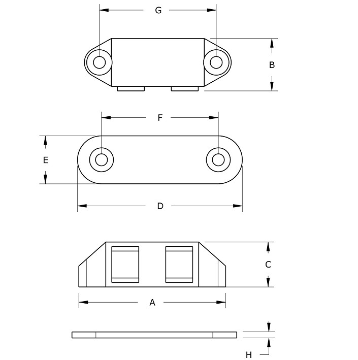 Magneetsnapper polair inlatend 4 kg verchroomd - Afbeelding 2