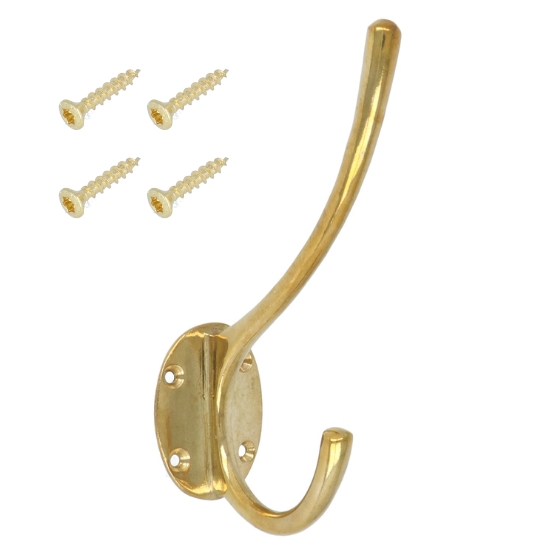 Hoed en jashaak messing gepolijst ongelakt