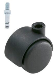 Meubelwiel Zwart Hard 50 mm Stift M8