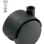 Meubelwiel Zwart Hard 40 mm Stift M8