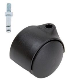 Meubelwiel Zwart Kunststof 50 mm Stift M8