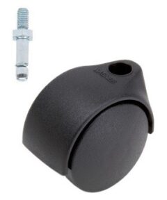 Meubelwiel Zwart Kunststof 40 mm Stift M8