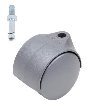 Meubelwiel Zilver Kunststof 50 mm M8