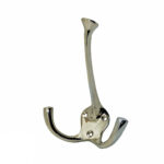 Kapstokhaak dubbel nikkel glans