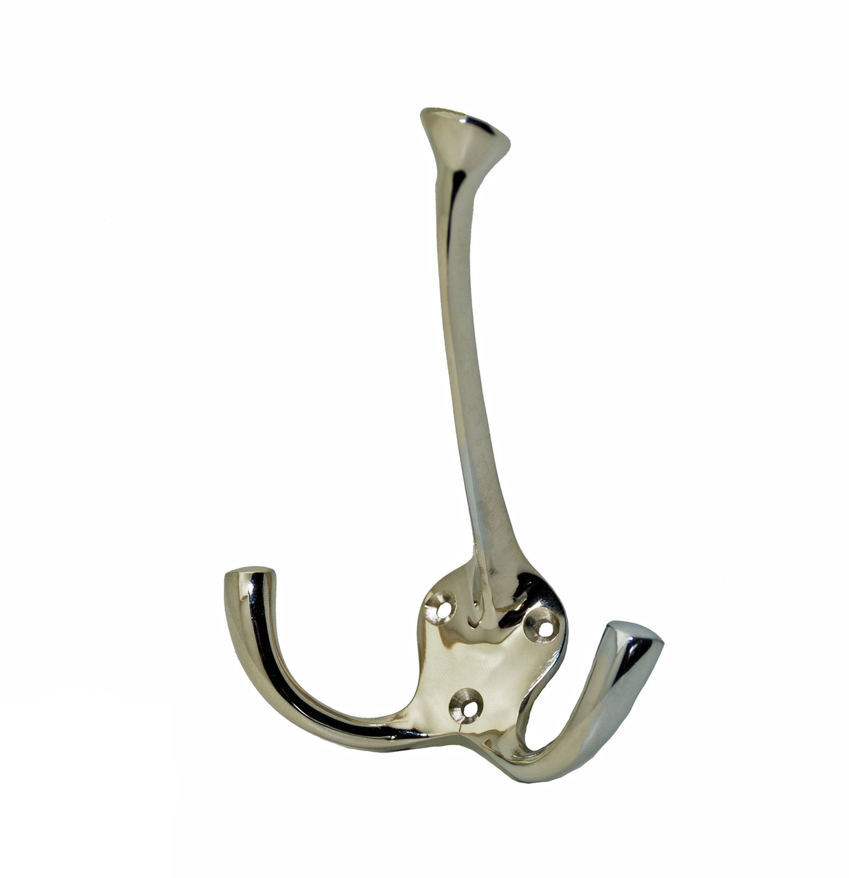 Kapstokhaak dubbel nikkel glans