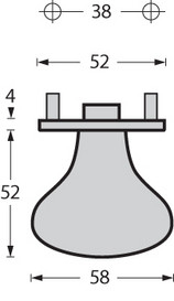 Intersteel knop paddestoel vast op rozet verdekt 4mm rvs - Afbeelding 2