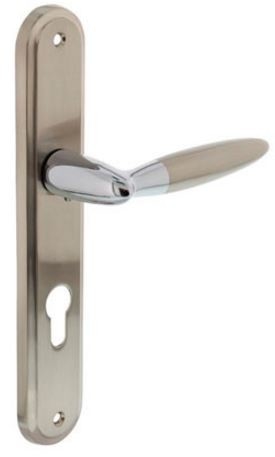 Intersteel deurklink Elen op langschild PC72 chroom/mat nikkel