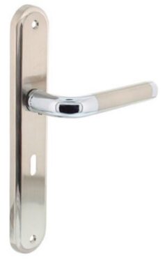 Intersteel deurklink Agatha op langschild SL56 chroom/mat nikkel