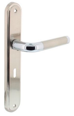 Intersteel deurklink Agatha op langschild SL56 chroom/mat nikkel