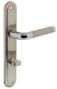 Intersteel deurklink Agatha op langschild WC63/8 chroom/mat nikkel