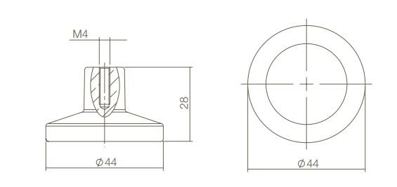 Intersteel knop rond groot mat zwart - Afbeelding 2