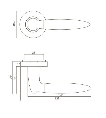 Intersteel deurklink Elen op rozet chroom/mat nikkel - Afbeelding 2