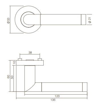 Intersteel deurklink Nicol op rozet chroom/mat nikkel - Afbeelding 2