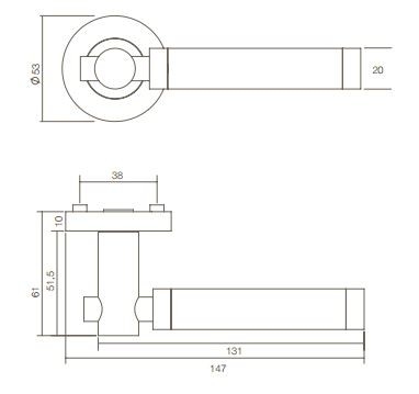 Intersteel deurklink Birgit op rozet chroom/mat nikkel - Afbeelding 2