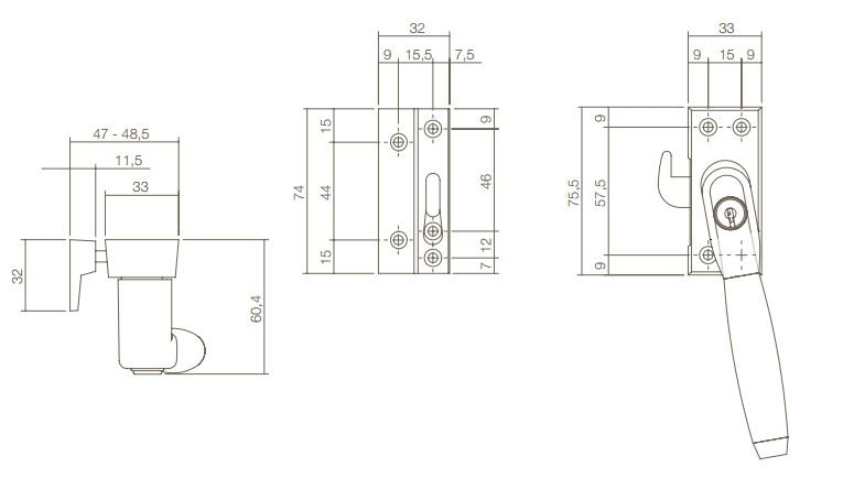 Intersteel SKG1 afsluitbare raamsluiting links Ton 400 - Afbeelding 2
