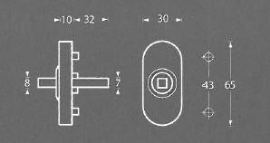 Intersteel raamkruk basisplaat hals Ø16mm rvs - Afbeelding 2