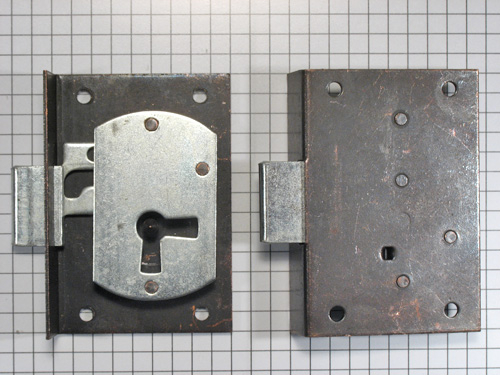 Halfopdekslot verbronsd penmaat 25 mm rechts