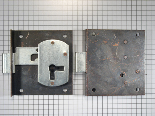 Halfopdekslot verbronsd penmaat 40 mm rechts